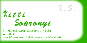 kitti sopronyi business card
